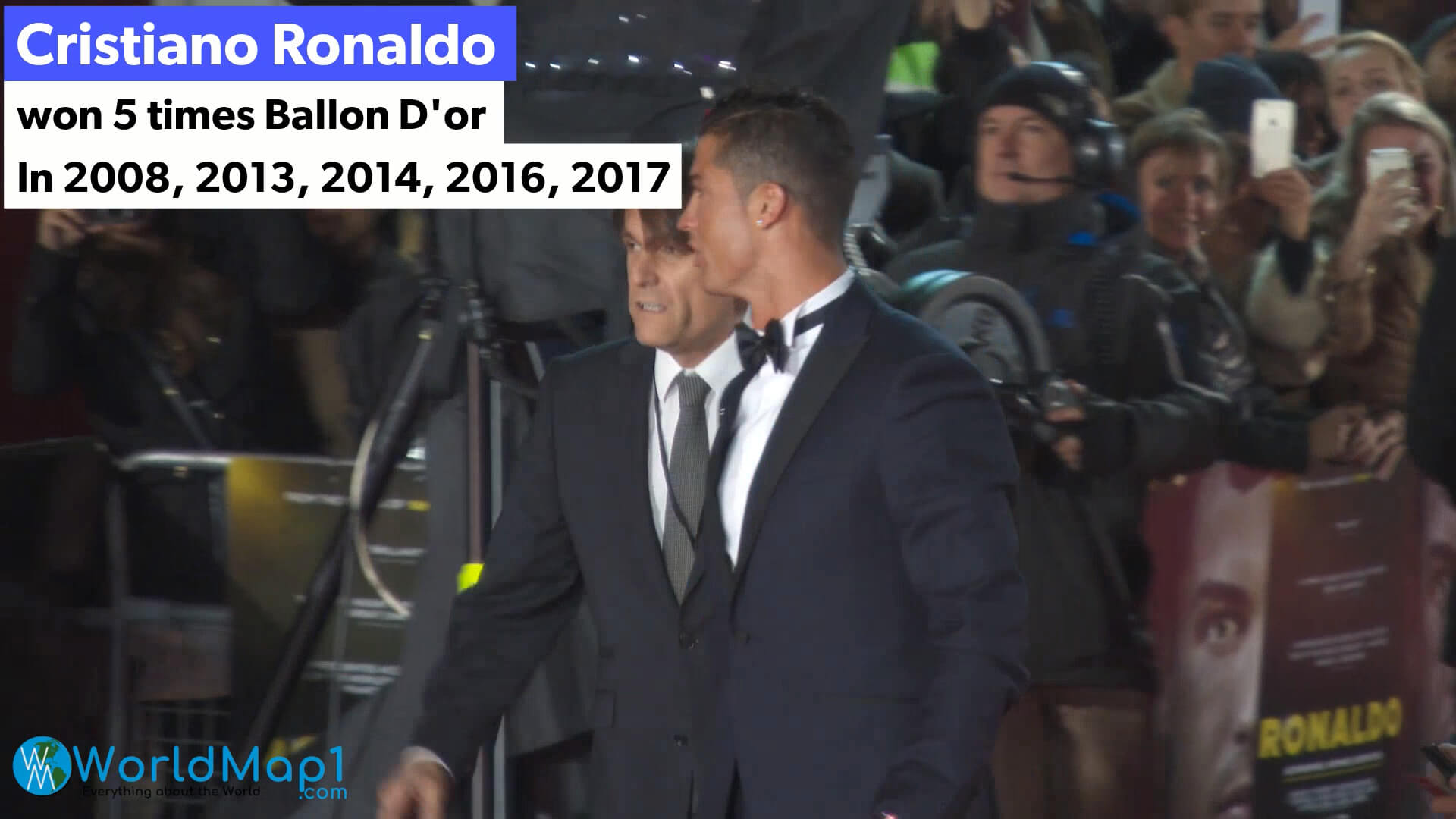 Cristiano Ronaldo Wins 5 Times FIFA Ballon d'or